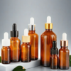 Clear essential oil amber round dropper glass bottle